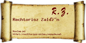 Rechtorisz Zalán névjegykártya